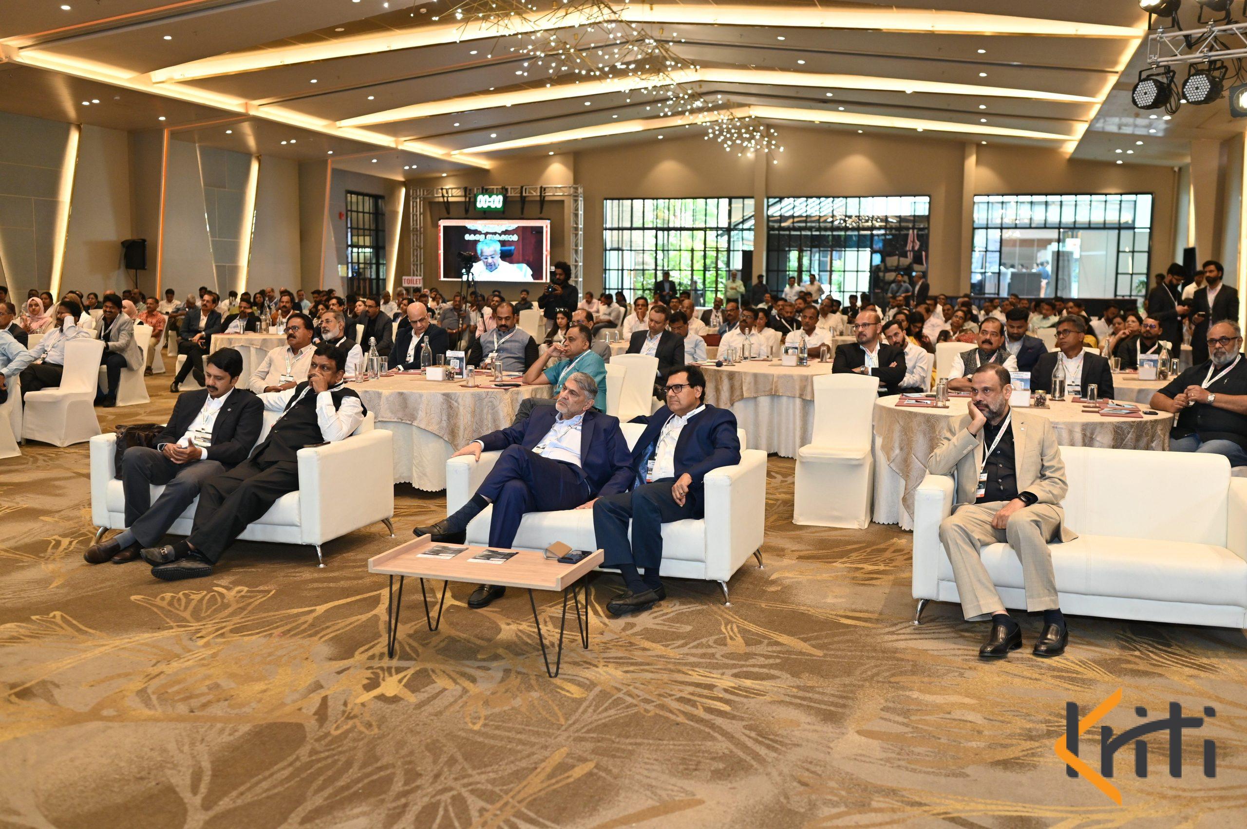 Wide shot of event stage with professional lighting