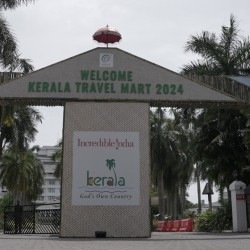 Bright and welcoming event entrance decor
