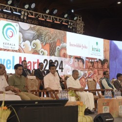 Wide shot of an event venue during a celebration