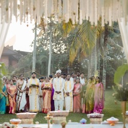 Wide angle shot of a beautifully decorated event venue
