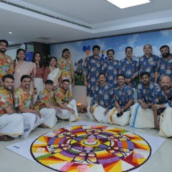 Close-up of stage decor during an event session