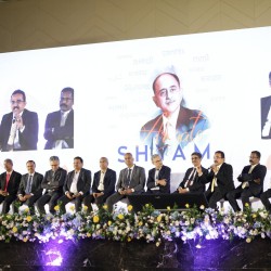 Professional stage branding and awards ceremony setup managed by Kriti Events